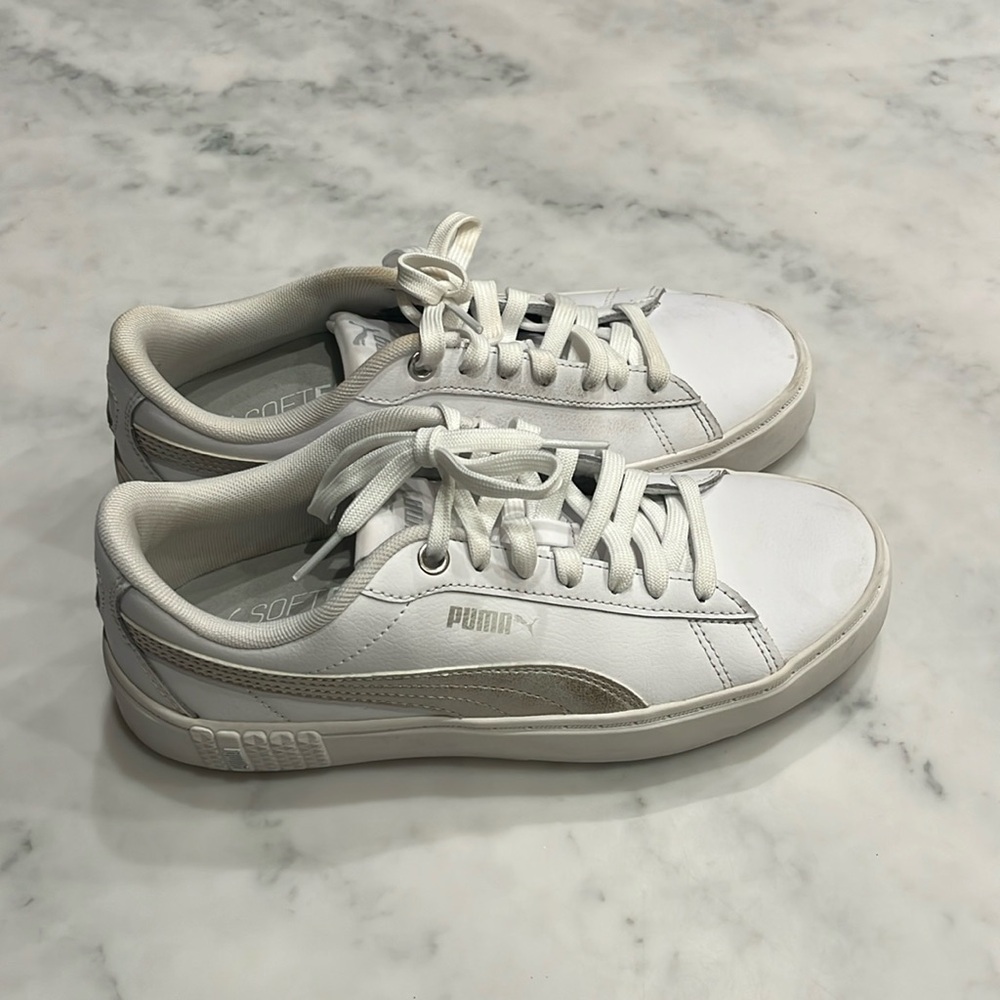 PUMA white sneakers